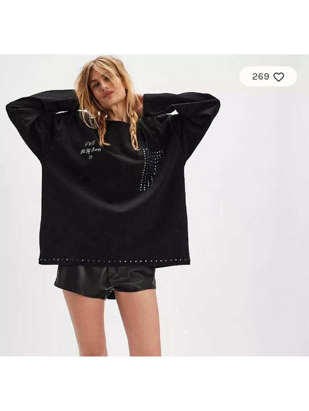 Found Studded Long-Sleeve Tee (M) - Picture 2 of 8